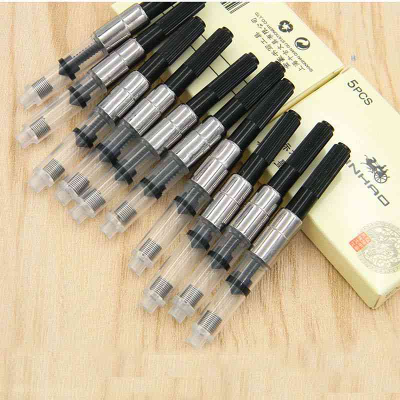 Fountain Pen Refill Ink Converter Pump Cartridges Black