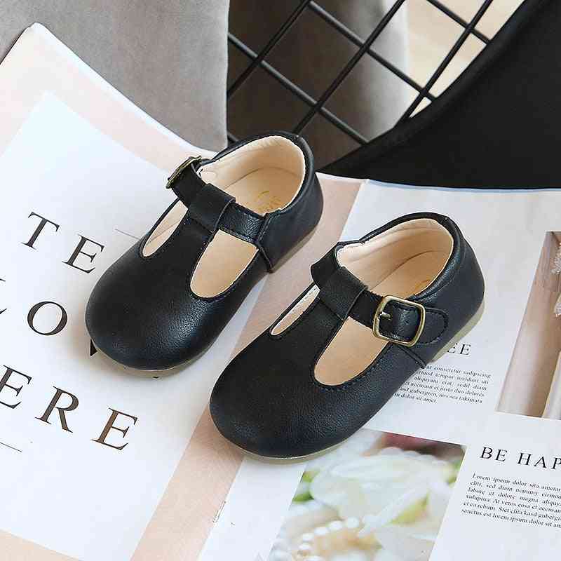 Spring Autumn Kids  T Strap Leather Shoes