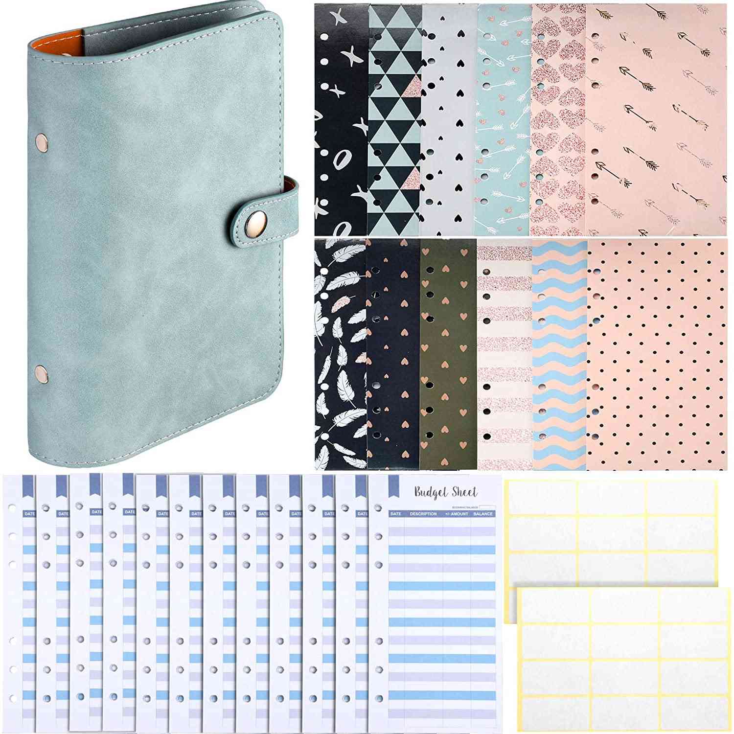 A6 Pu Leather 6 Rings Binder Cover Notebook