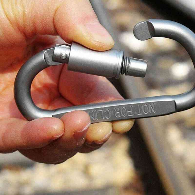 Practical D-shaped Aluminum Alloy Climbing Keychain