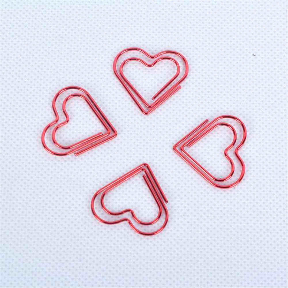 Red Heart Shape Paper Clips
