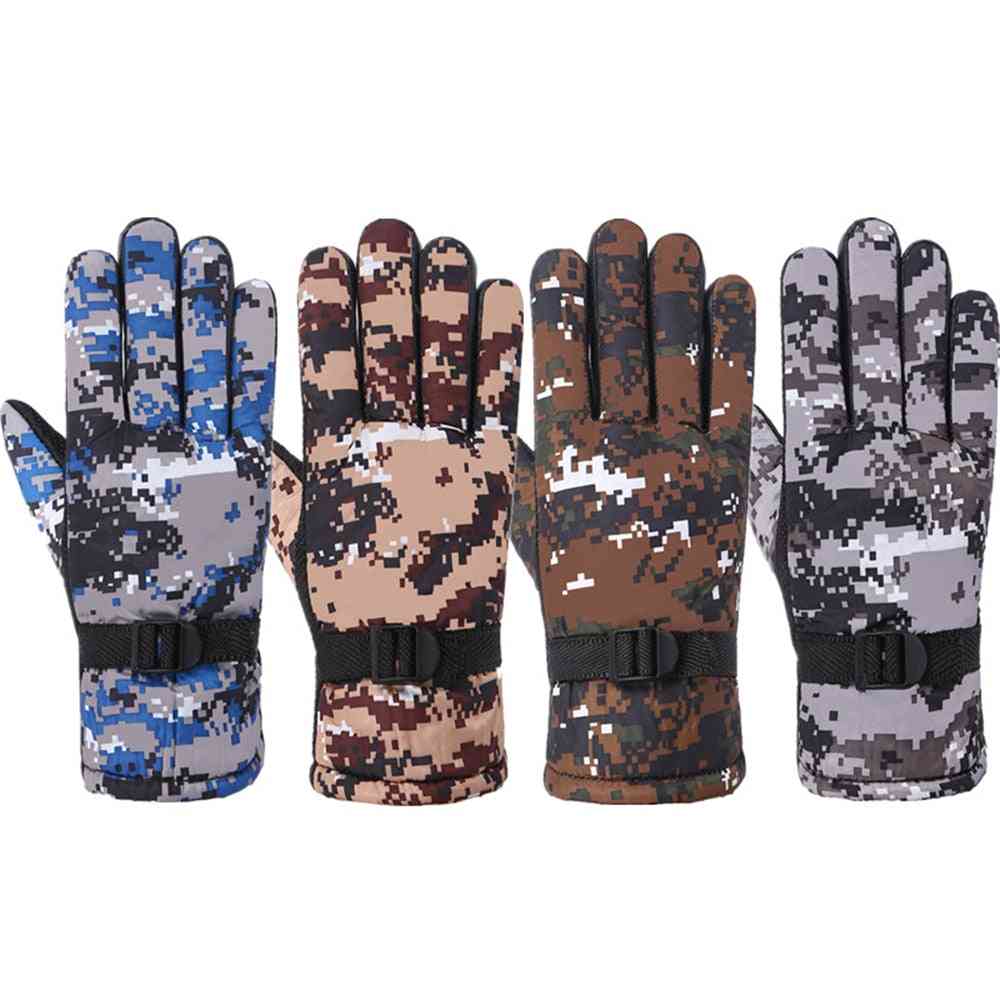 Men Winter Waterproof Thermal Full Finger Gloves