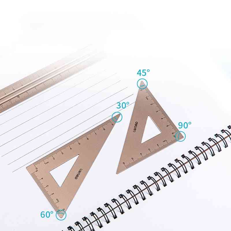 Linjaluppsättning för ritning av mätning geometri triangel rätlinjemätare