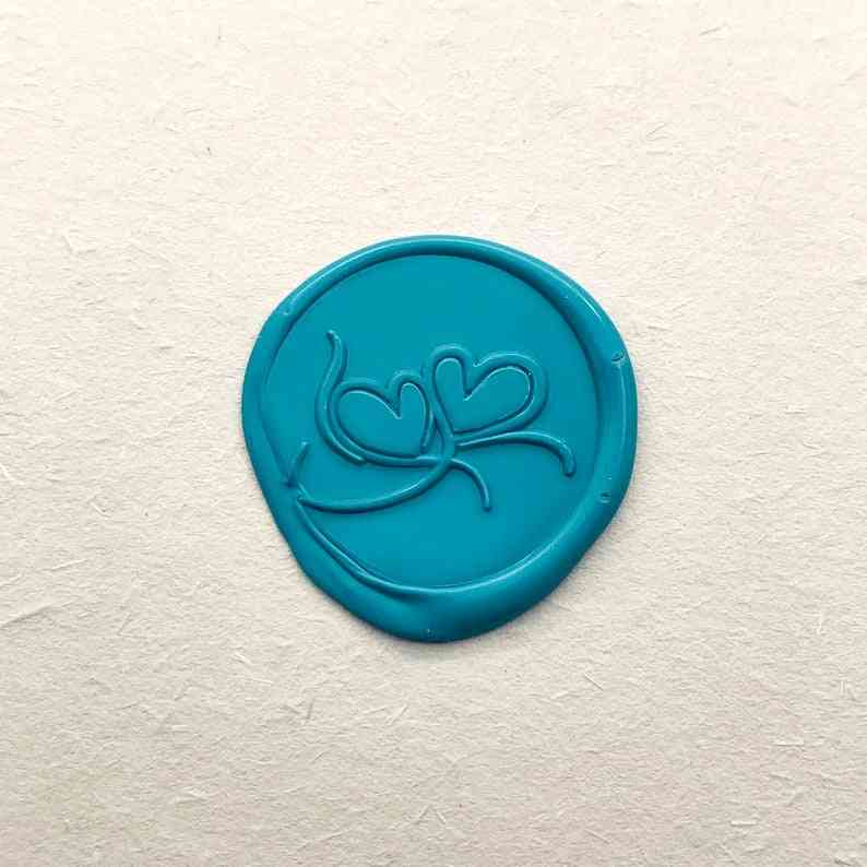 Two Heart Rolled Fondant Wax Seal Stamp