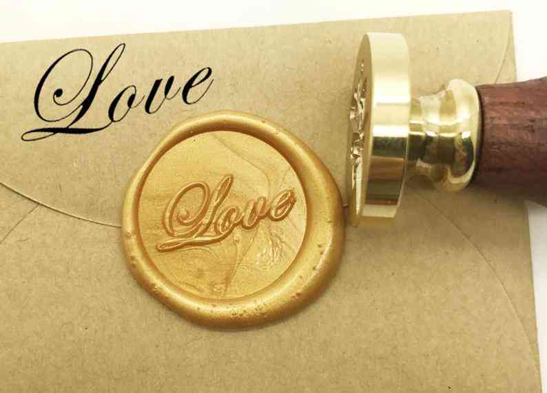 Kærlighed valentinsdag invitation forsegling voks stempel