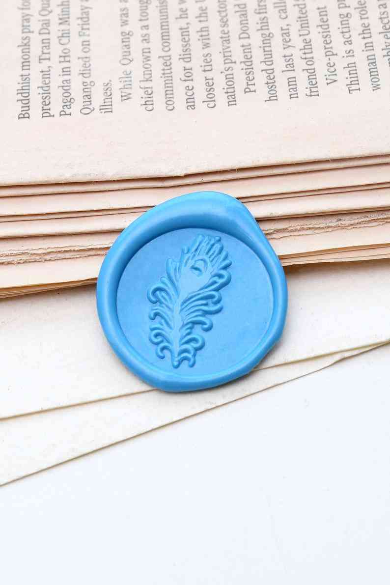 Peacock Feather Wax Seal Stamp Kit