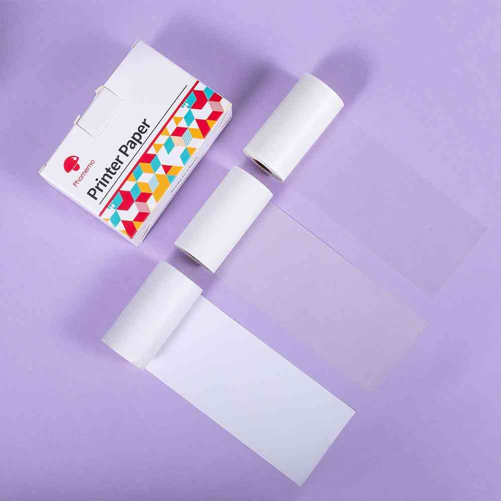 3 Rolls Mixed Transparent Sticker Thermal Paper