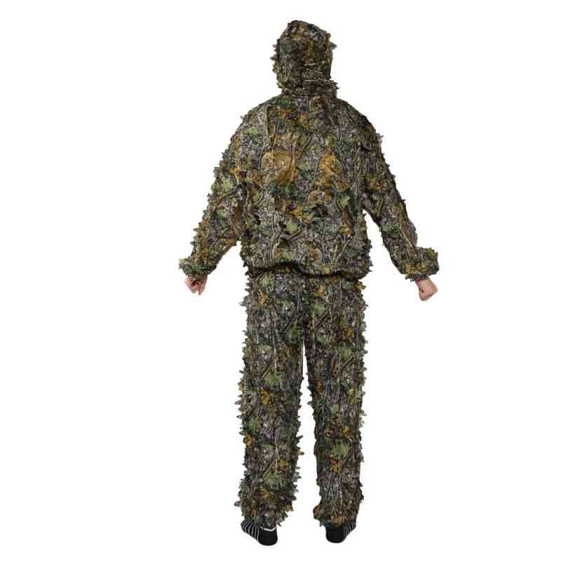 3d Leaf Coat Trousers Camouflage Outdoor Men Jungle Suit