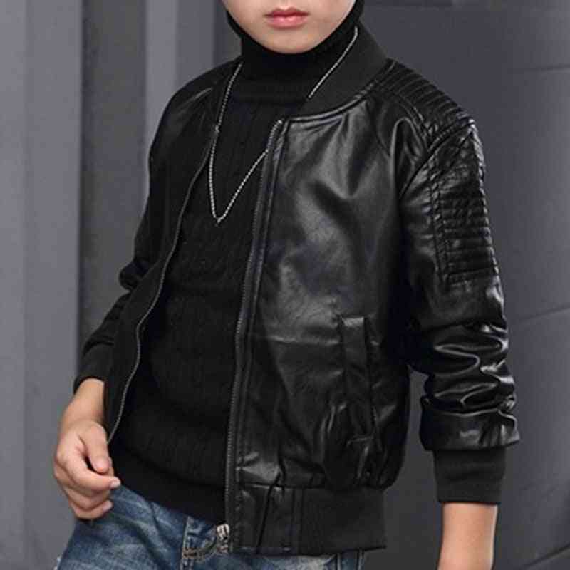 Autumn Winter- Pu Leather, Overwear Jackets For Boy