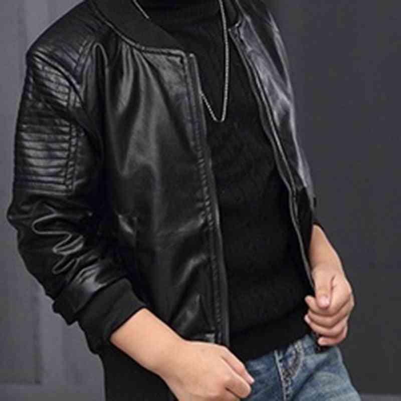 Autumn Winter- Pu Leather, Overwear Jackets For Boy