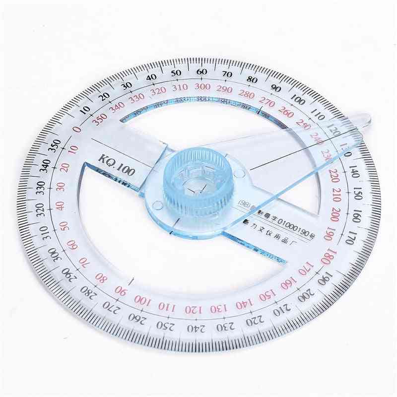 Portable  Plastic 360 Degree Pointer Protractor Ruler