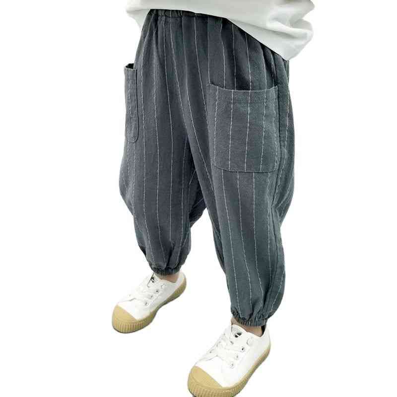 Summer- Loose Striped Cotton, Anti-mosquito Pants For
