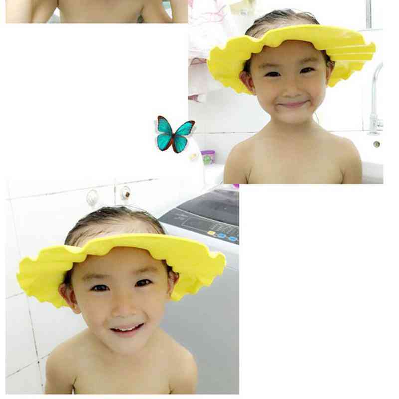 Children Safe Shampoo Bath Bathing Shower Cap Hat Wash Hair Shield