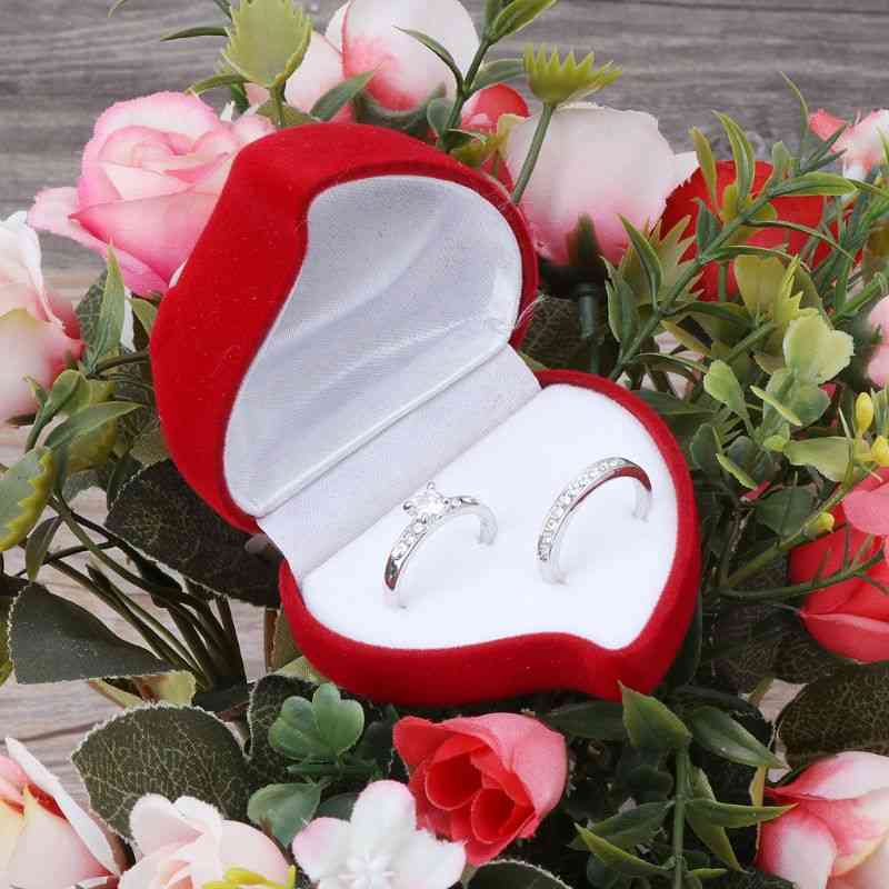 Heart Shape Red Rose Flower Box Jewelry Display