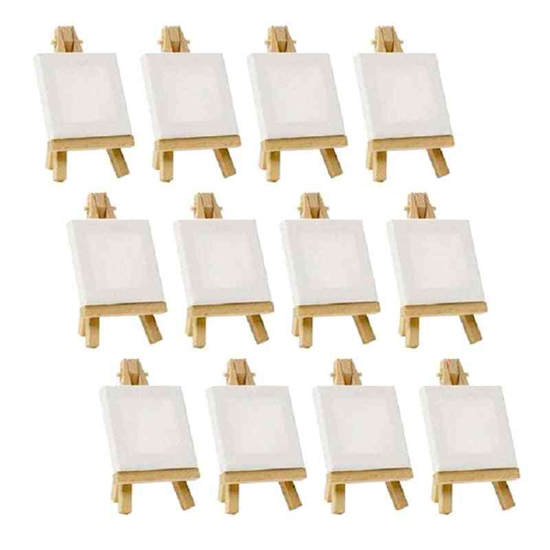 Wooden Mini Easel Canvas Set Painting