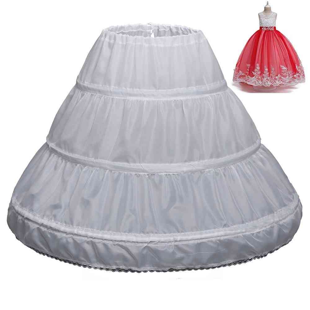 3 Hoops Single Layer Lace Flower Lace Petticoat -