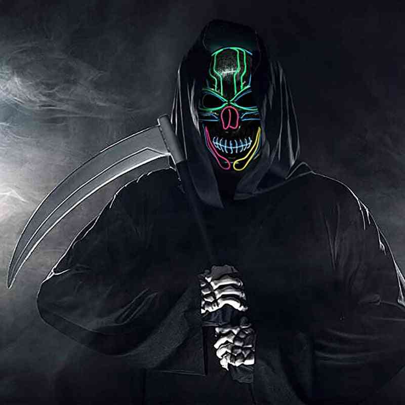 Halloween hororová světelná maska vedla grimasovou hororovou masku