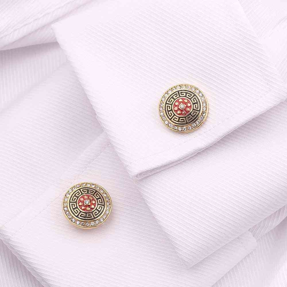 Classic Gold-color Plated Men's Cufflink  Shirt Buttons Cufflinks