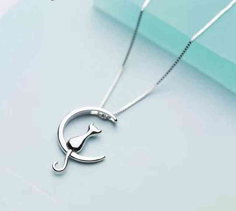 Sterling Silver- Cat Charm Chokers, Pendant Necklaces