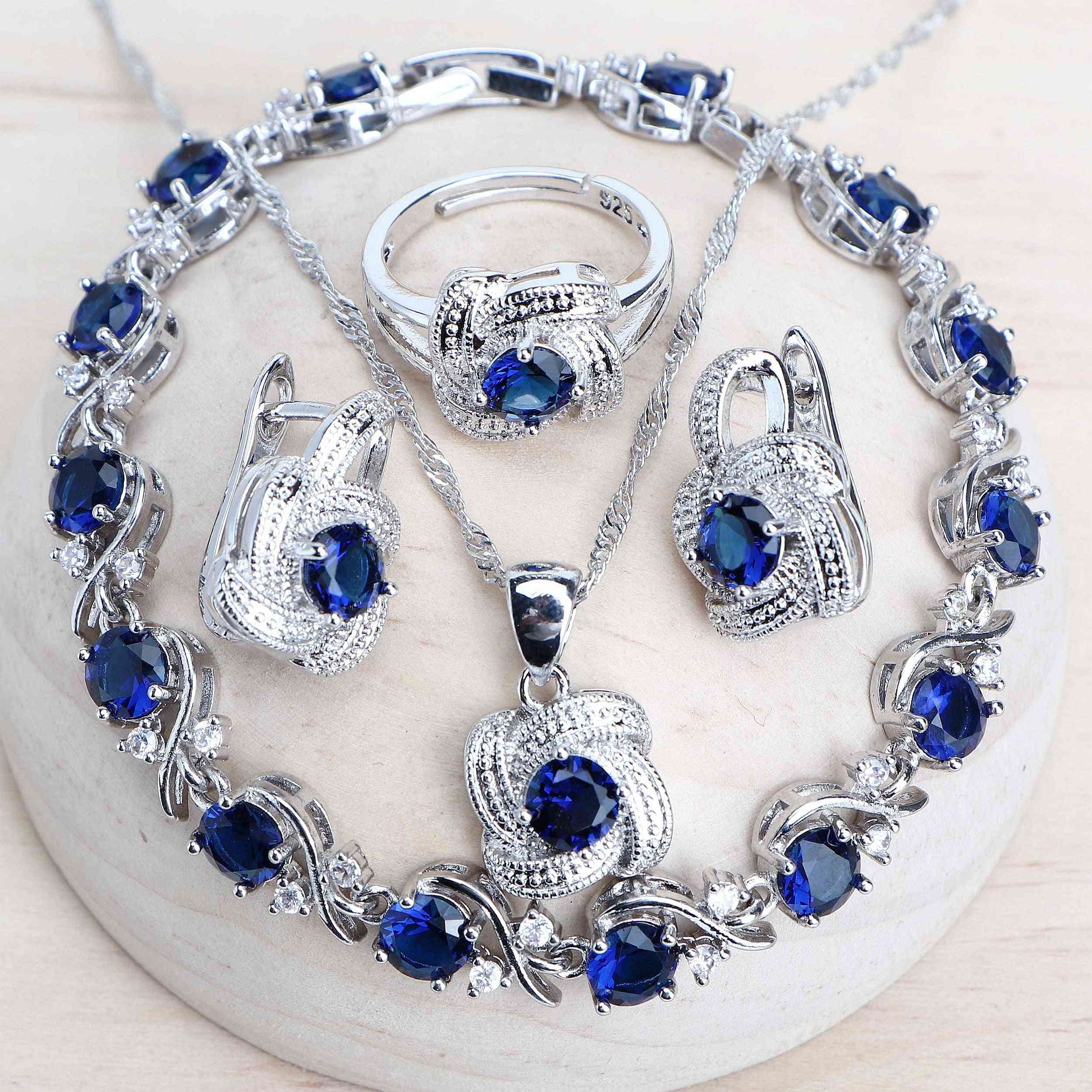 Blue Zirconia Women Jewelry Sets