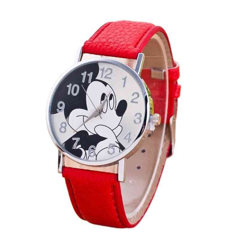 Cute Cartoon- Clock Leather, Quartz Wristwatch For Boy,