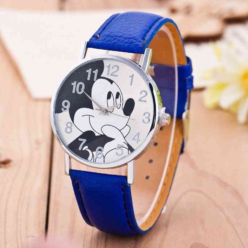 Cute Cartoon- Clock Leather, Quartz Wristwatch For Boy,