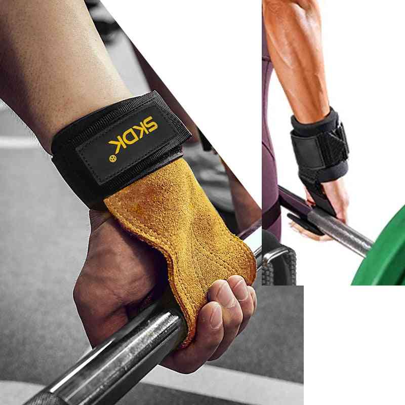 Men Gym Weight Lifting Hooks Pads Gloves