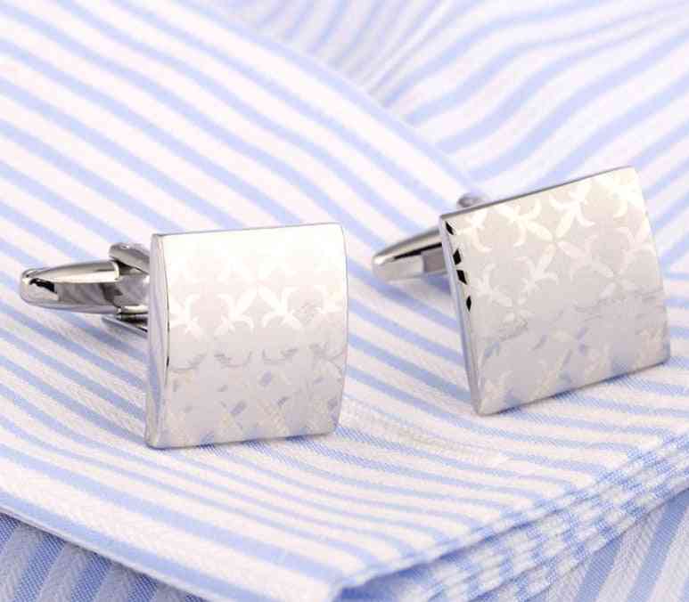 Alloy Silver Color Square Fashion Cufflinks