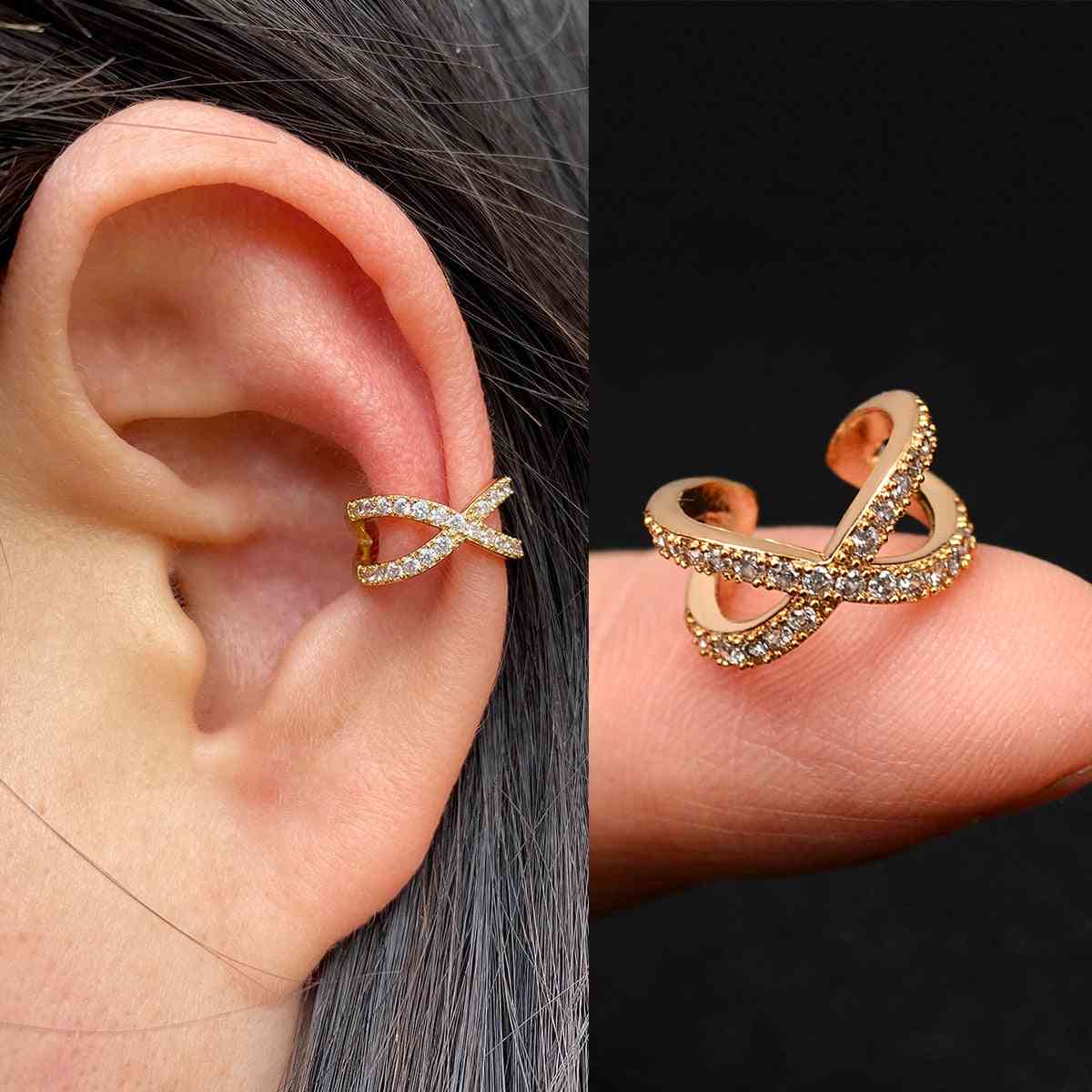 Adjustable- Cartilage Conch Fake Without Piercing Cuff, Clip Earring
