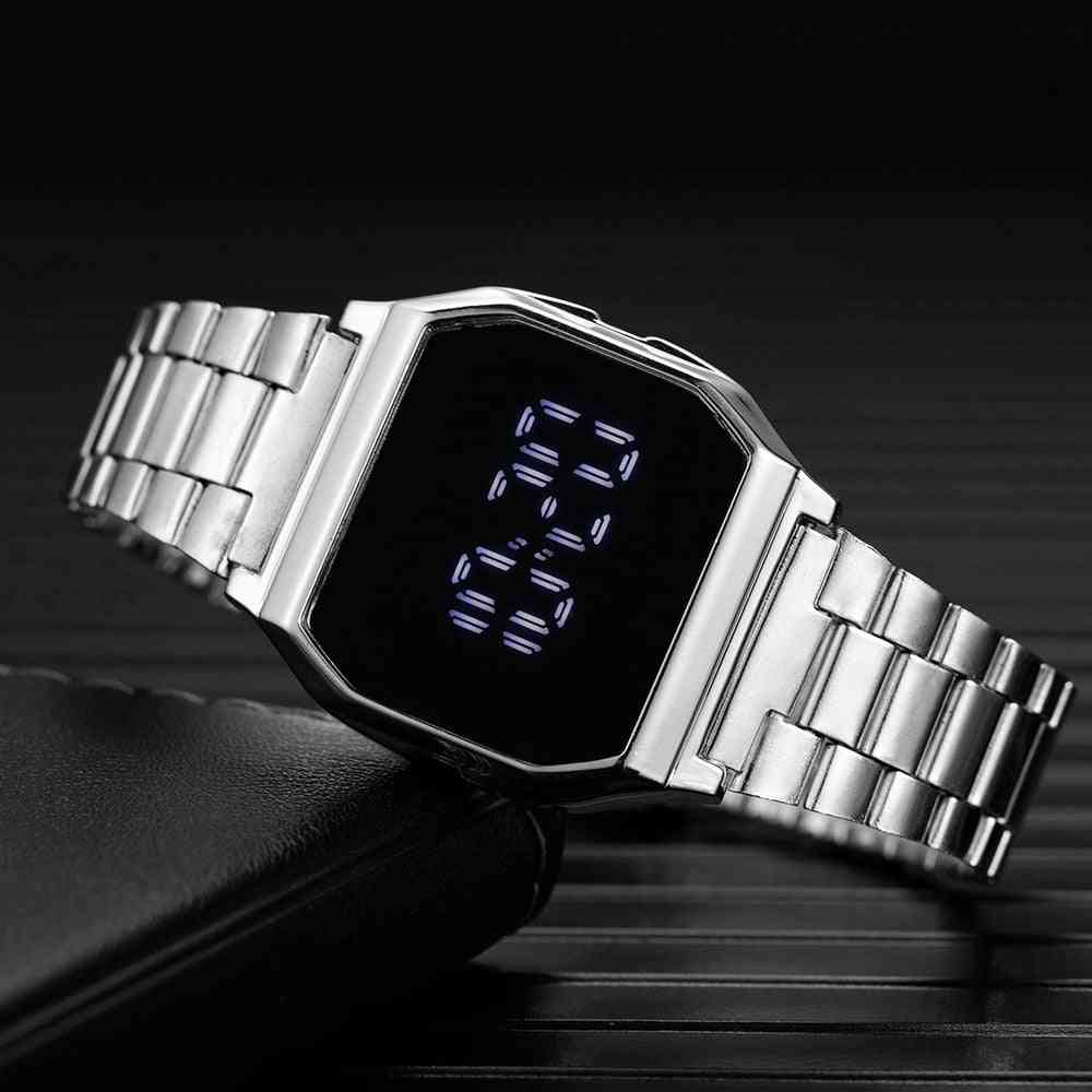 Electronic- Digital Square Alloy, Dial Sport Wristwatch, Women