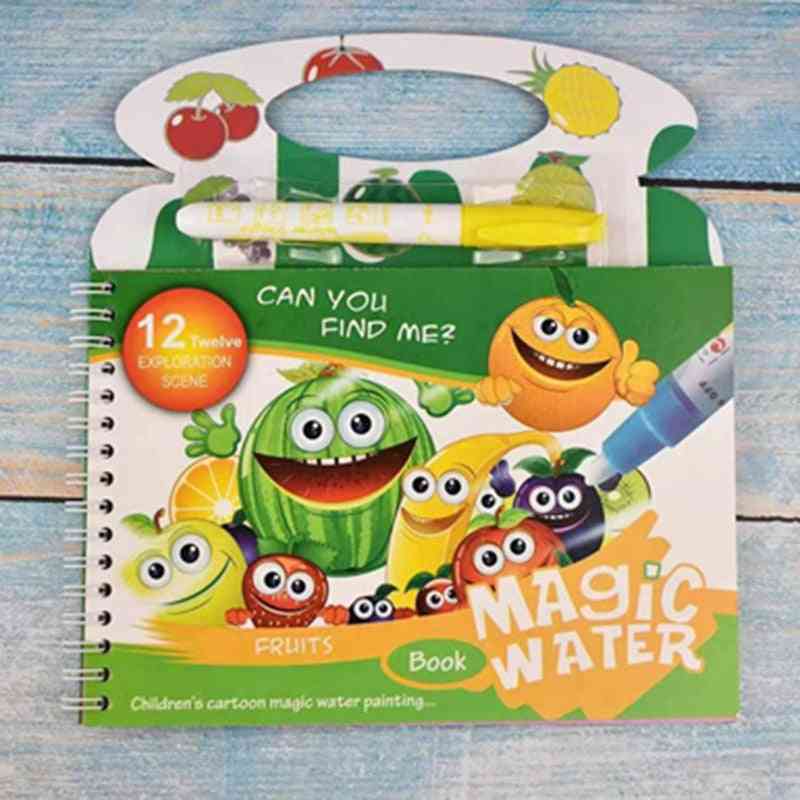 Montessori målarbok- doodle & återanvändbar, magisk pennmålning, ritbord