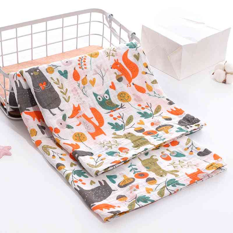 Cotton Muslin Baby Blanket, Swaddle Wrap Stroller Cover