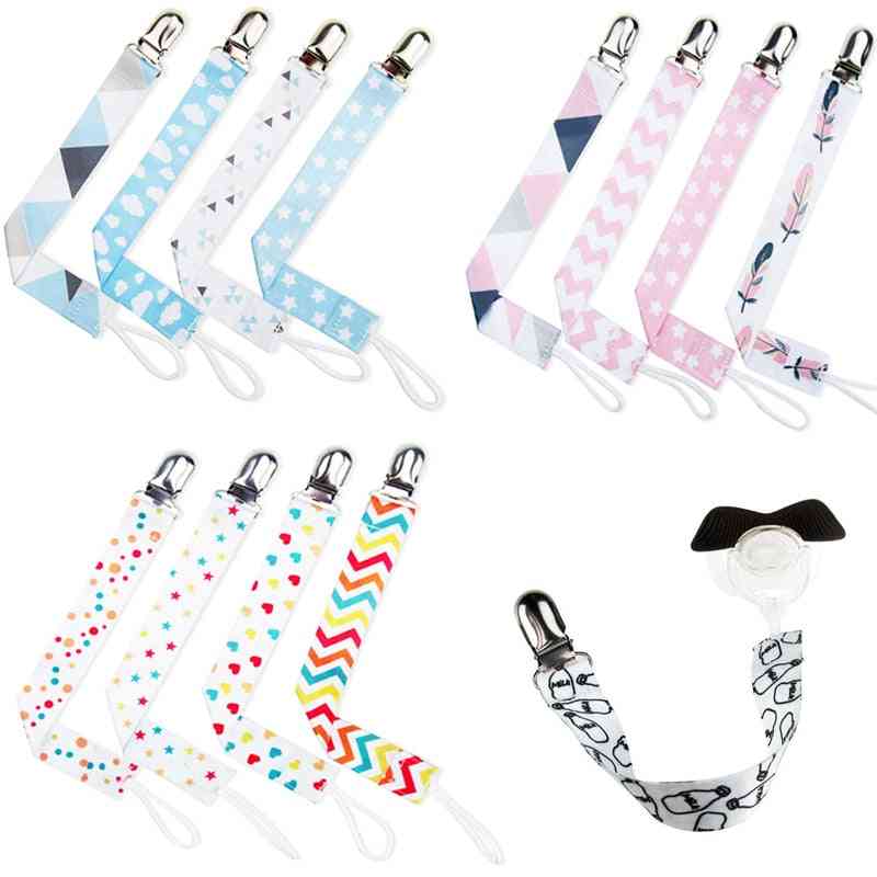 Chain Ribbon Holder Pacifier Soother Baby Clips Leash Belt Nipple Holder