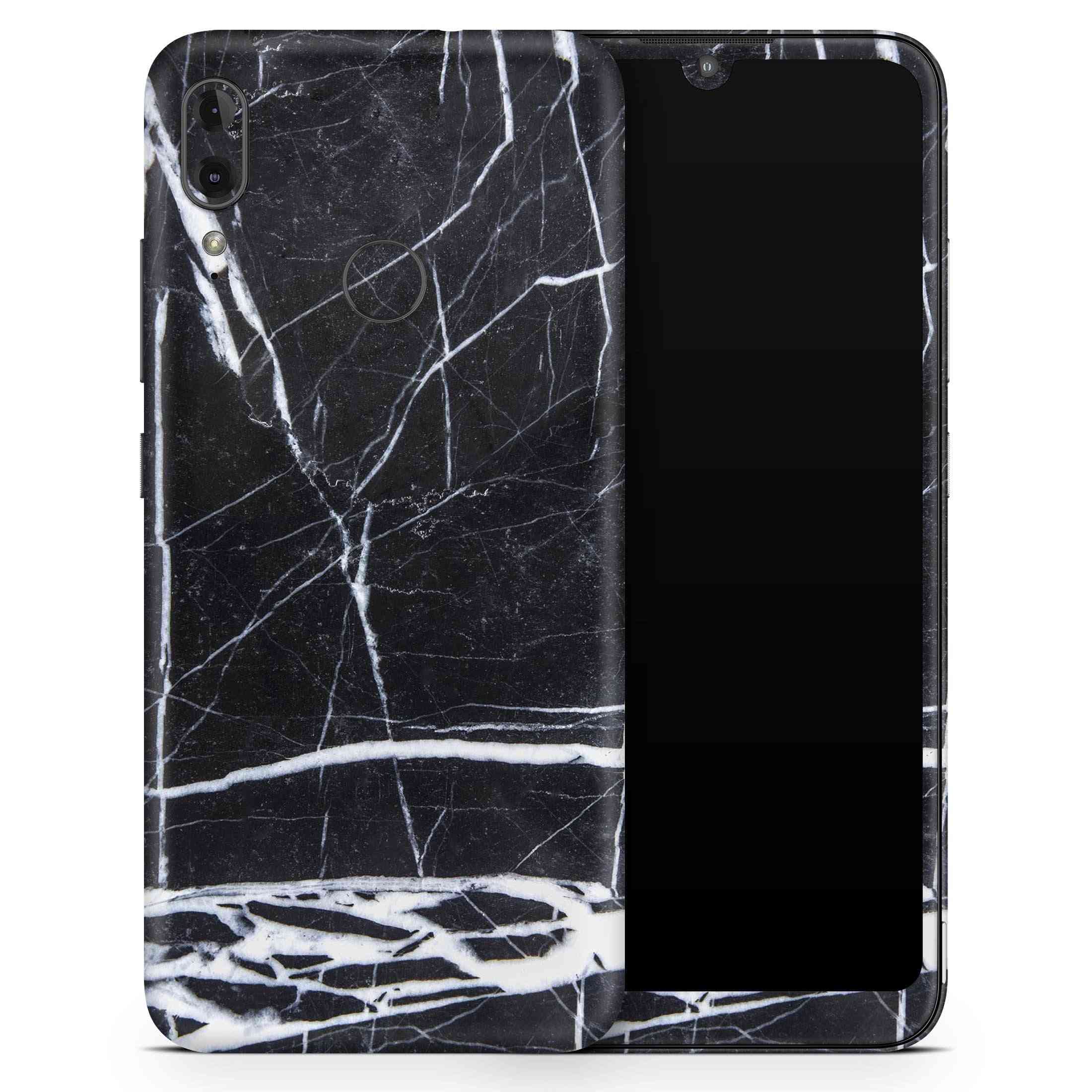 Natural Black & White Marble Stone - Full Body Skin Decal Wrap