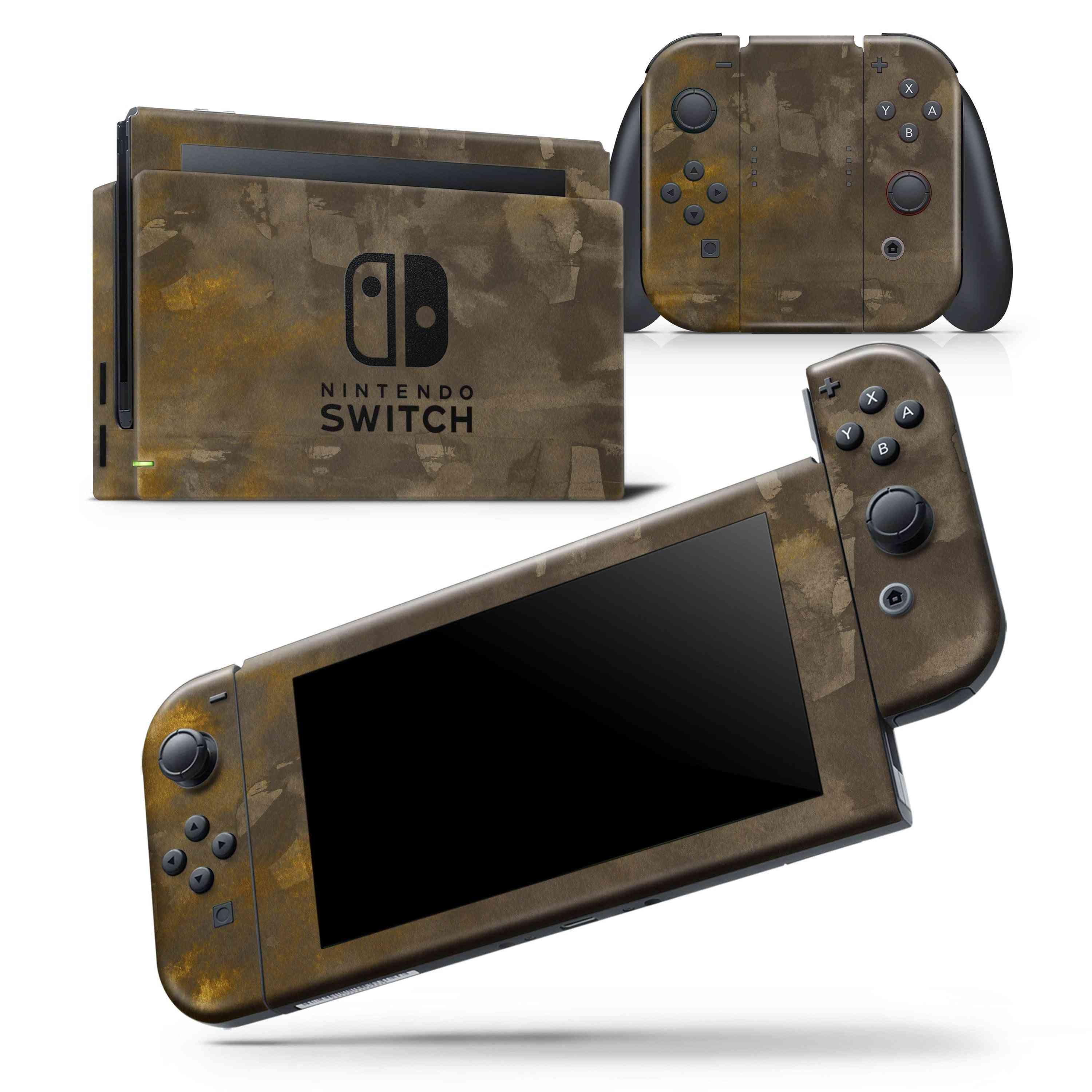 Abstract Golden Fire With Smoke - Skin Wrap Decal For Nintendo Switch