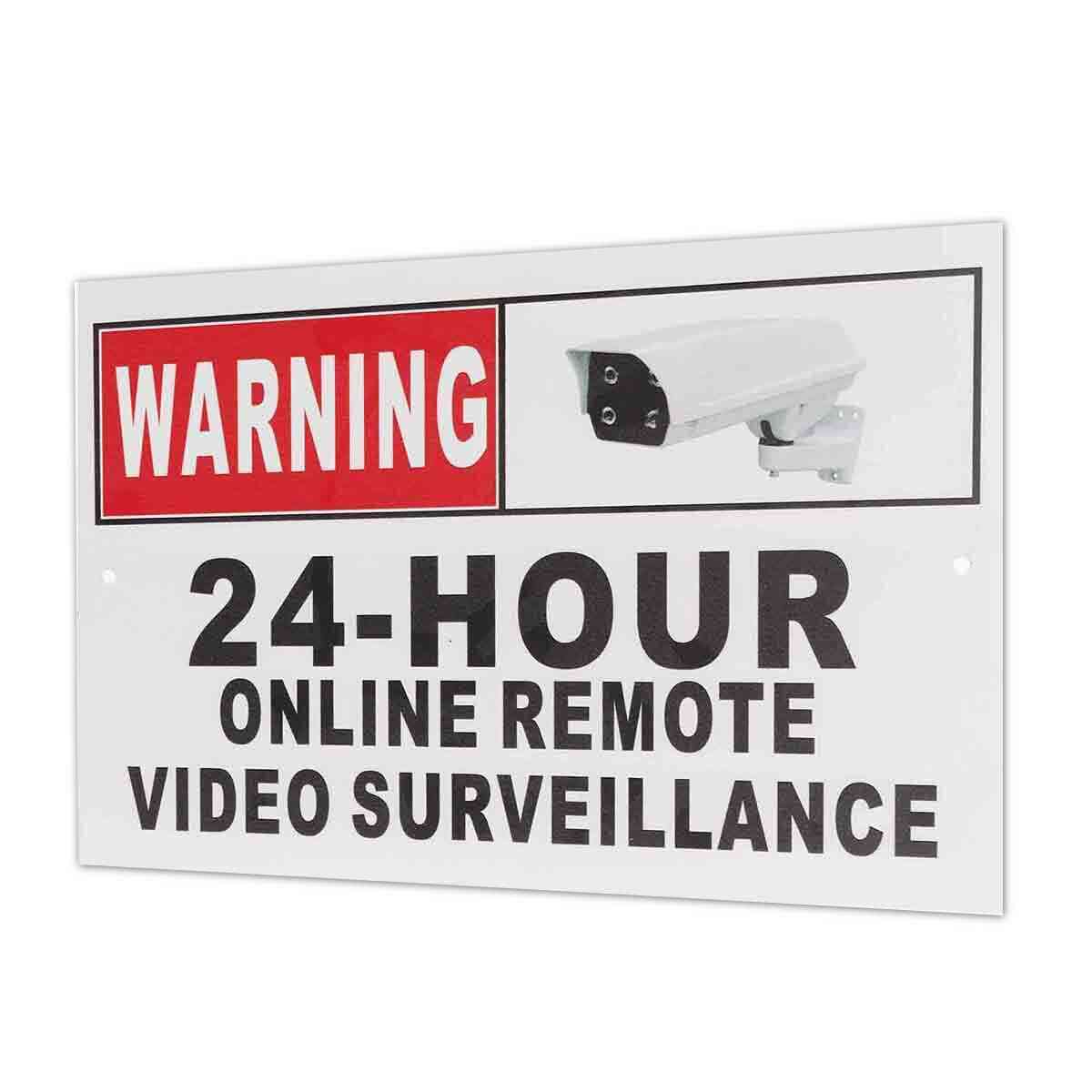 24 Hour Online Remote Video Surveillance Security Cctv Camera Metal Sign Decal