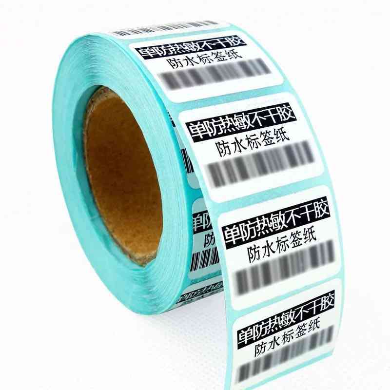 Termisk etikett klistermärke- streckkod pris blank, direkttryckt papper