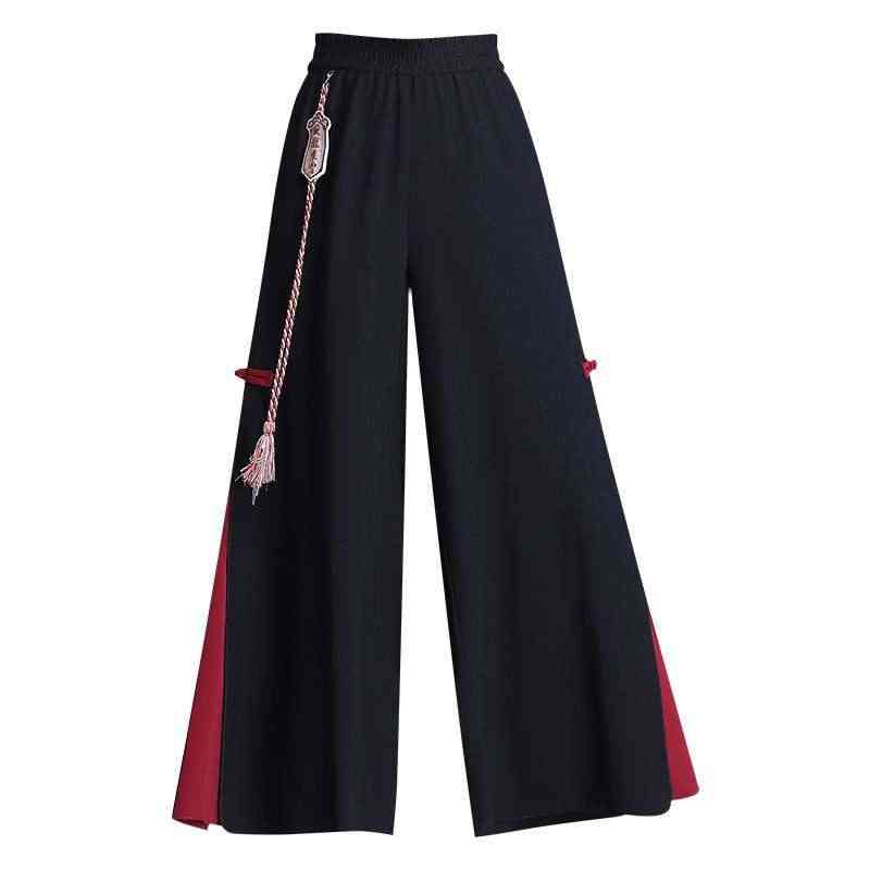 Chiffon Chinese Style Casual Trousers, Women Kung Fu Pant