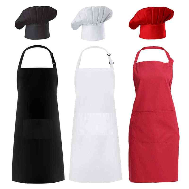 Apron Chef Hat Set - Adjustable Half-length