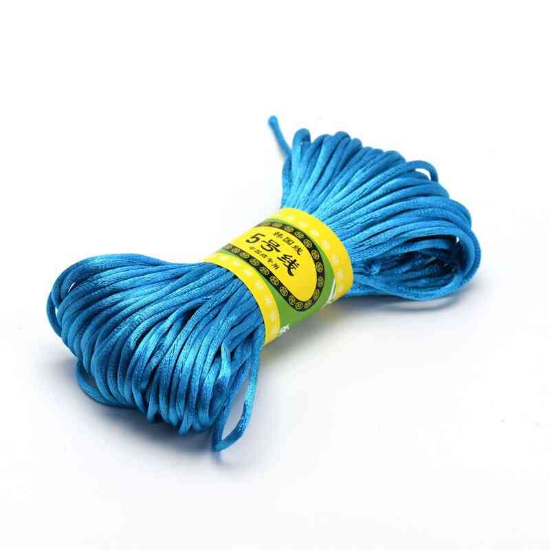 Color Nylon  Black Rattail Satin Chinese Knotting Silk Macrame Cord Beading