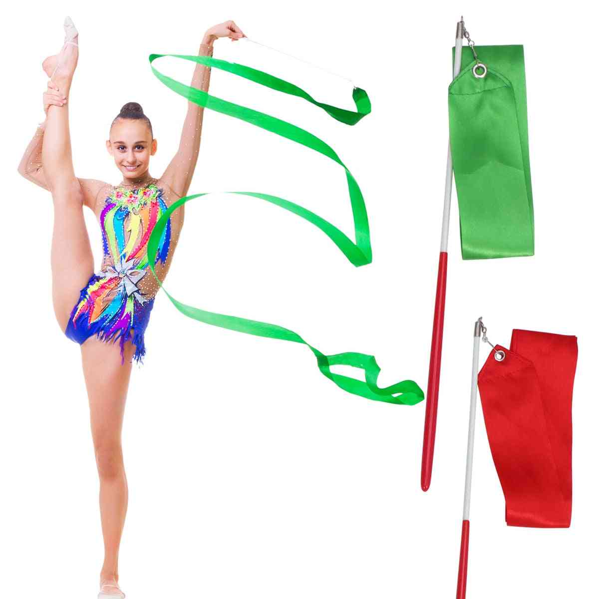 Rhythmic Art Gymnastics Ribbon With Stick For