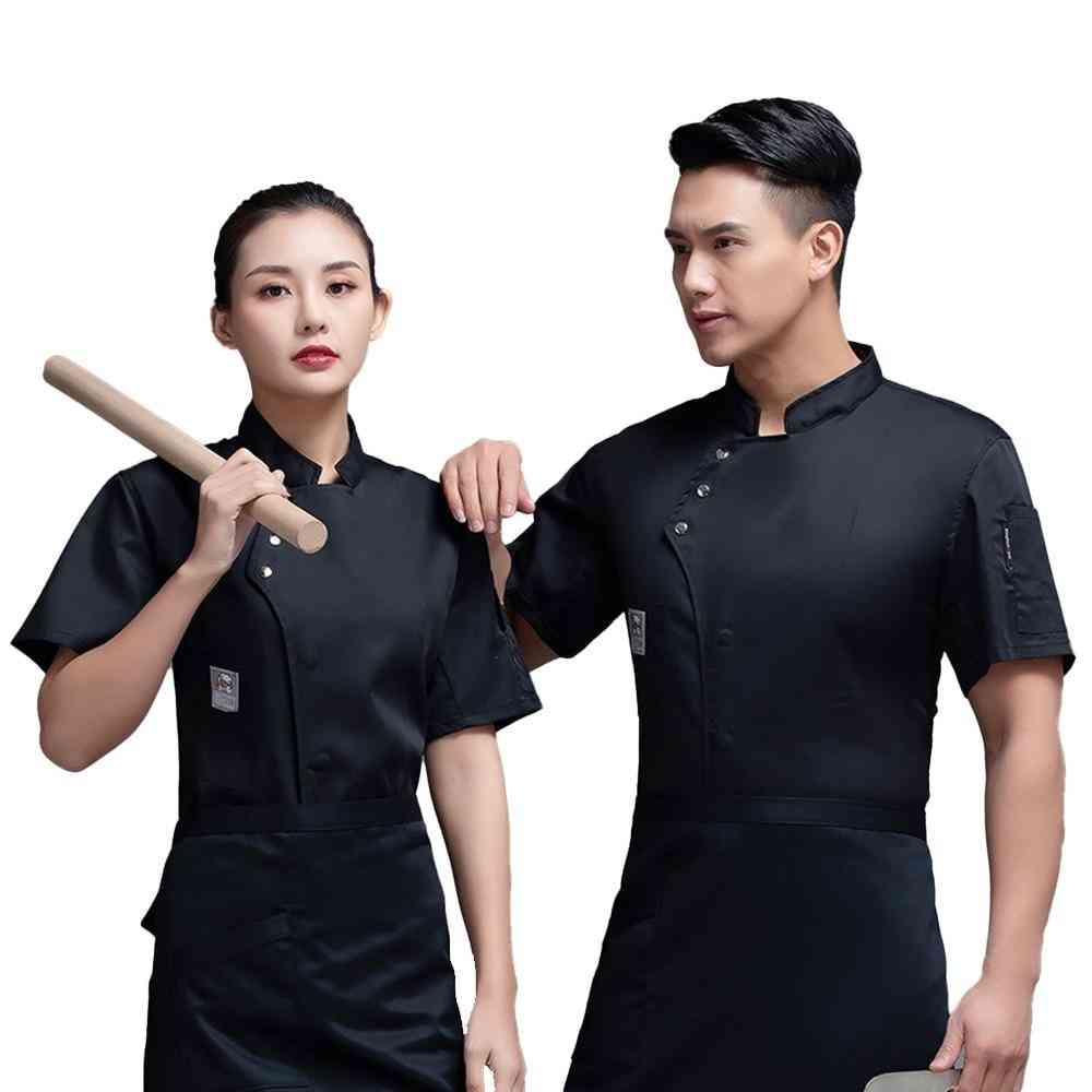 Chef Jacket, Short Sleeve Cook Uniform For Adults - Men / Women