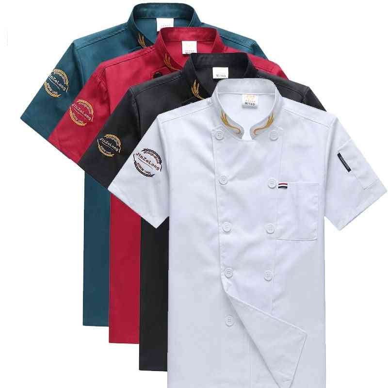 Chef Jacket, Short Sleeve Cook Shirts For Adults - Men / Women