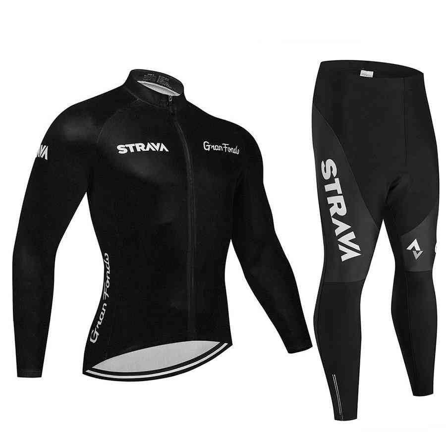 Long Sleeve Cycling Jersey Set For Adults - Men, Set-1