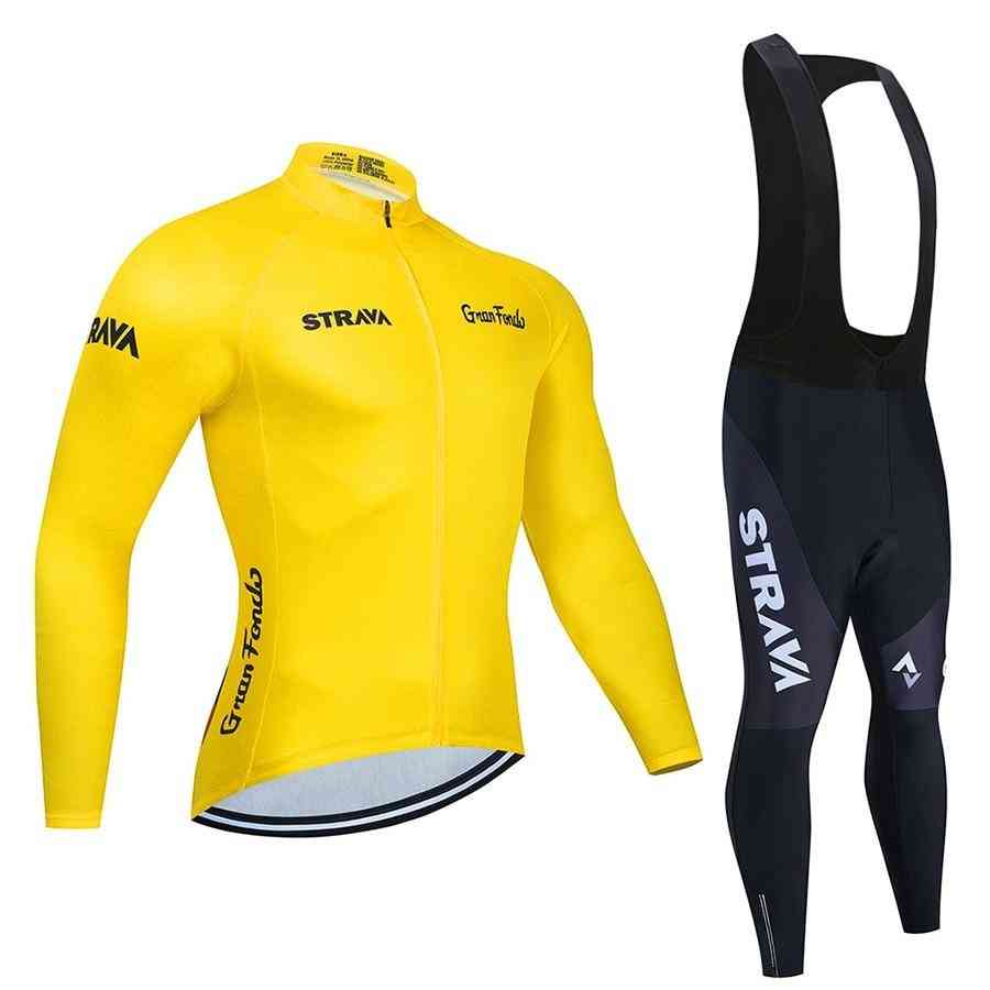 Long Sleeve Cycling Jersey Set For Adults - Men, Set-1