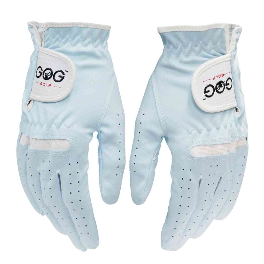 Pair Golf Gloves Women Micro Soft Fiber Breathable