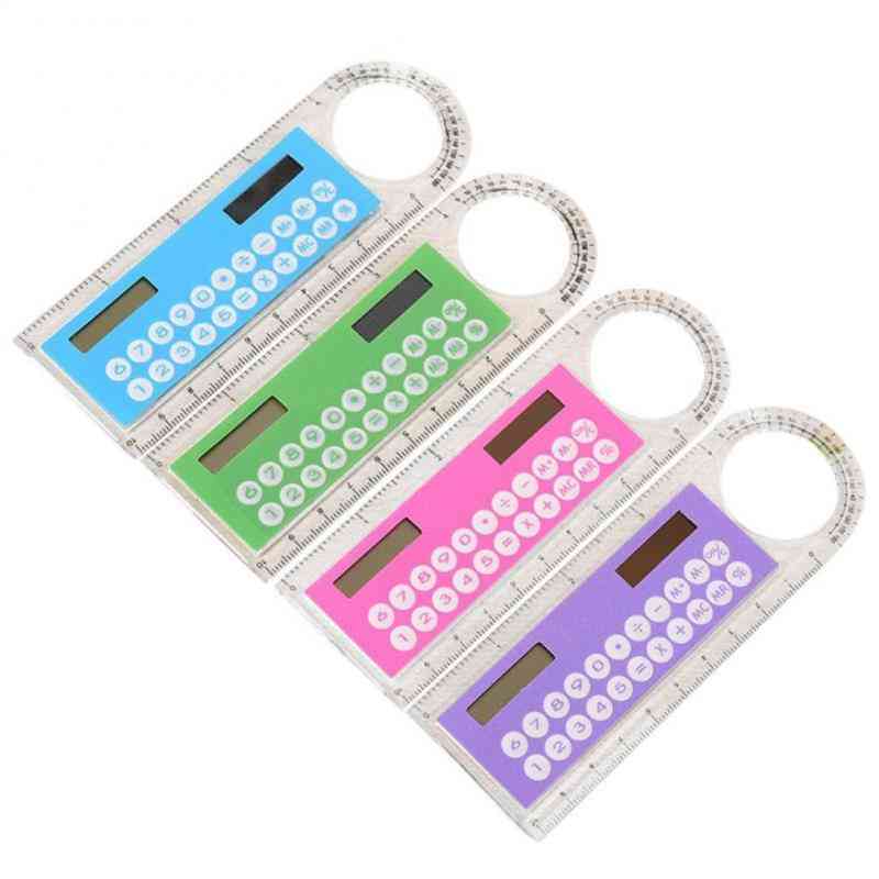 Mini Portable Multifunction Colorful Student Ruler Calculators