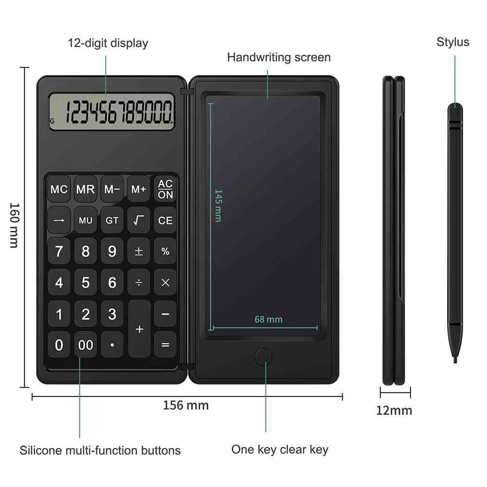 Lcd Writing Tablet Digital Drawing Foldable Calculator