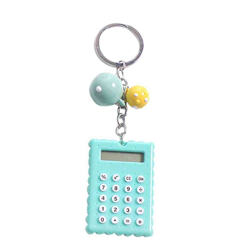 Luova ihana keksi muotoinen mini avaimenperä kannettava muovinen laskin