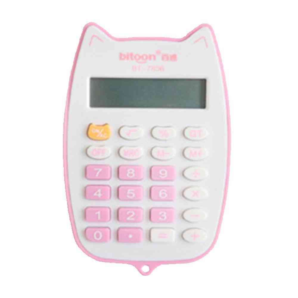 Portable Cute Cat Handheld Calculator With 12-digit Led Display